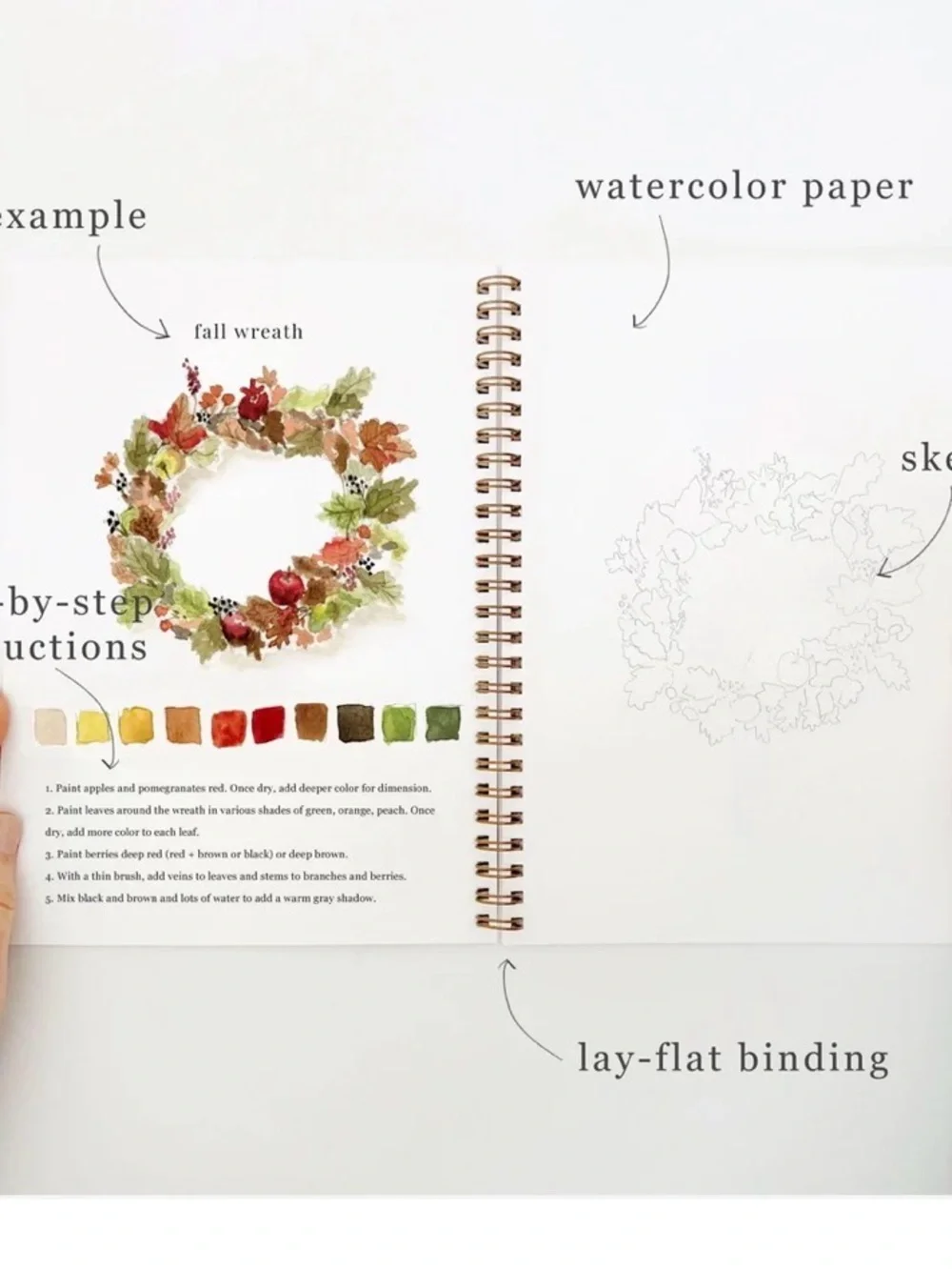 Emily Lex Studio Watercolor Workbook Autumn Pumpkin Art Book Paint Draw Gift NWT
